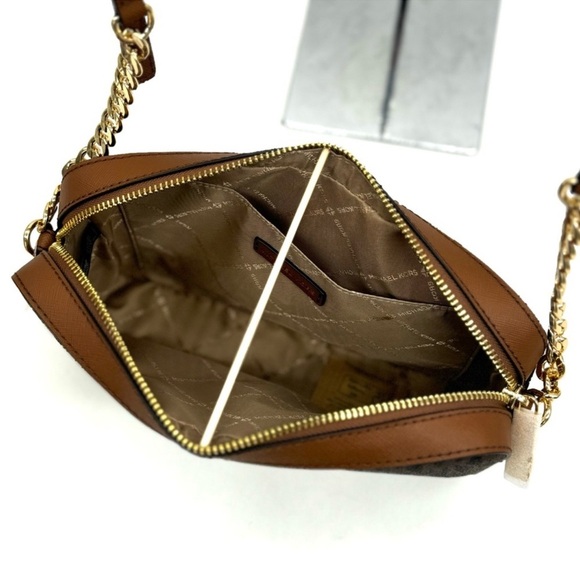 Michael Kors Large Jet Set Item EW Crossbody Bag Brown - Picture 7 of 9